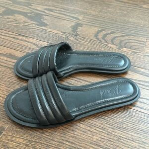 J. Crew Black Leather Sandals